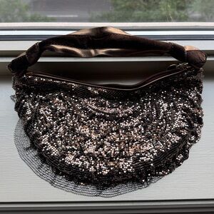 Elegant Bronze Sequin Shoulder Bag